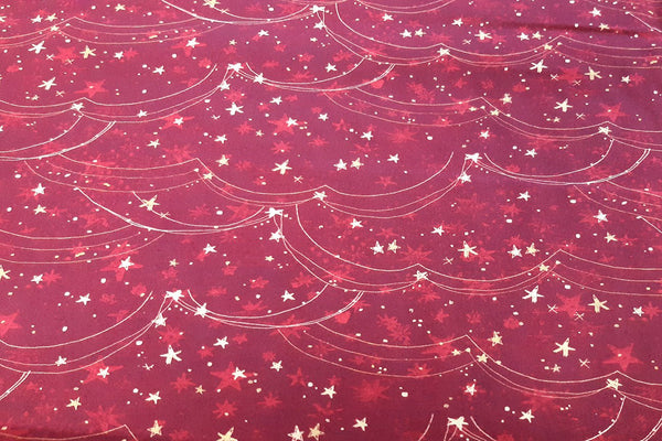 Rainbow Fabrics Christmas Magic Starry Night Red Patchwork / Craft Fabric Blue Craft Fabric