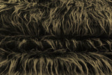 Rainbow Fabrics F1: Doggy Hair - Dark Yellow On Black Faux Fur
