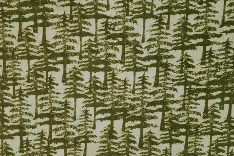 OF: Moss Green Pine Tree Flannelette