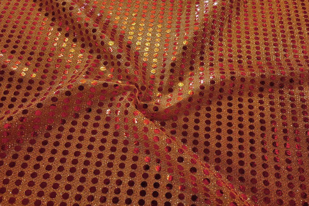 Rainbow Fabrics RS: Orange Sequin on Orange Black Fabric