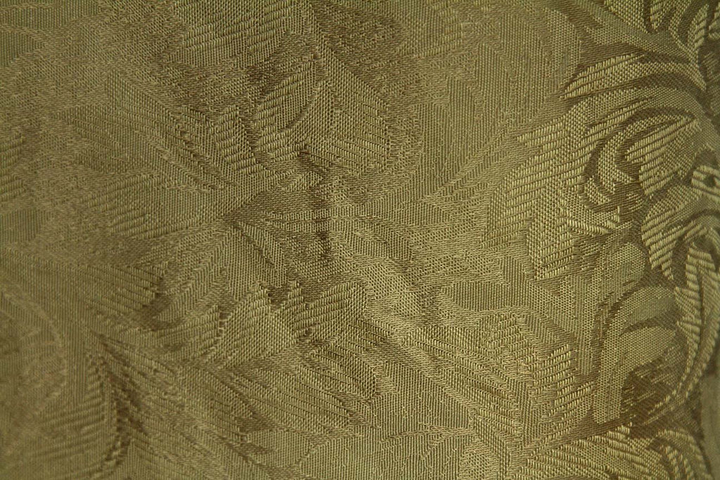 2P: Embroidered Pewter Green Red Rubber back Curtains - Rainbow Fabrics