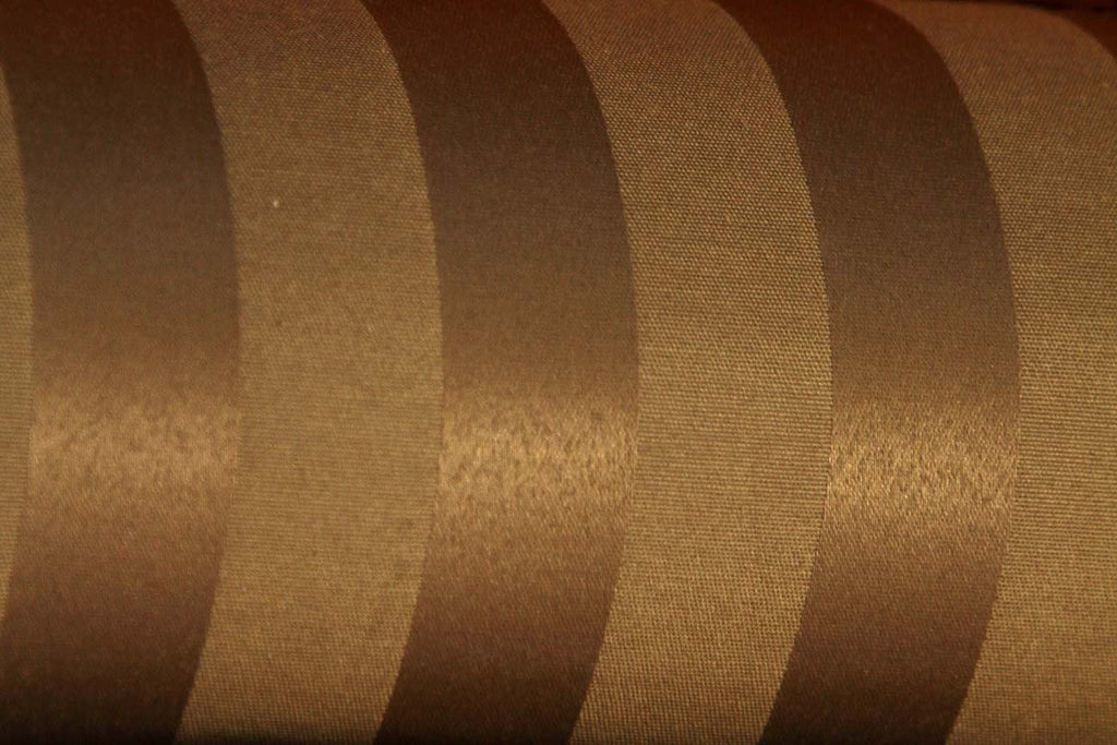 3P: Brown Stripe Rubber back Curtains - Rainbow Fabrics