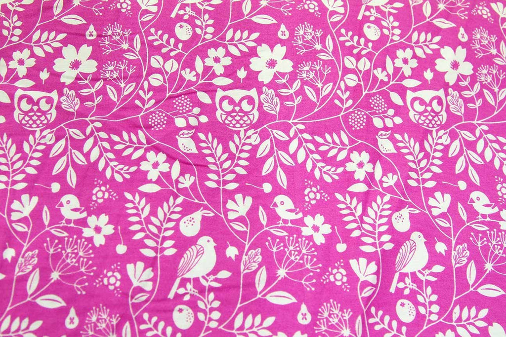 A1: Nesting Owls Pink Patchwork / Craft Fabric - Rainbow Fabrics