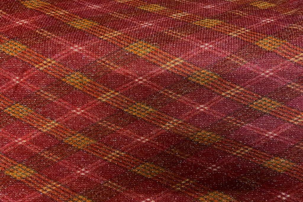 Rainbow Fabrics AW: Red Check With Glitter Acrylic Wool