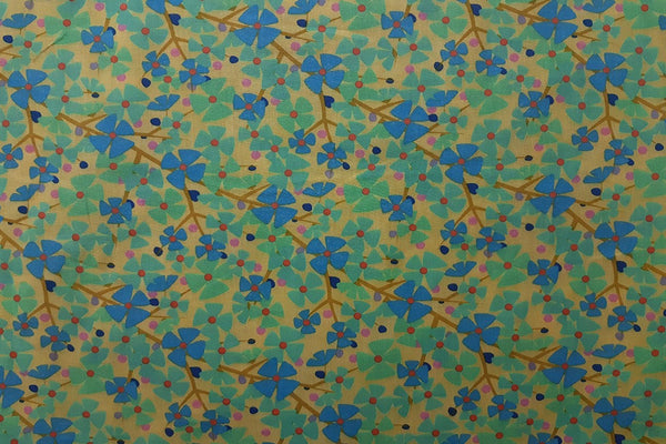 Rainbow Fabrics Blue And Turquoise Flower Abstract Patchwork / Craft Fabric Blue Craft Fabric
