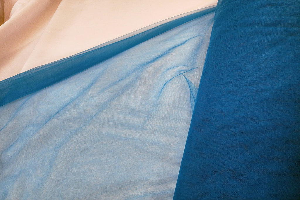Rainbow Fabrics BT: Dark Aqua Blue Bridal Tulle