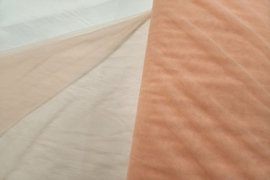 Rainbow Fabrics BT: Dark Pink Peach Bridal Tulle