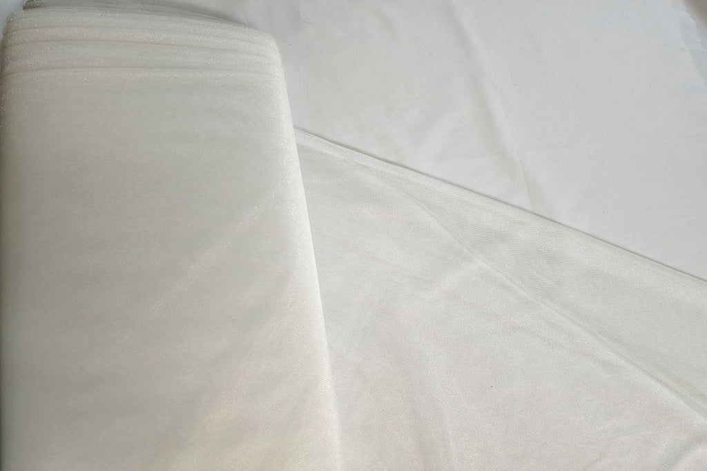 Rainbow Fabrics BT: Off White Glitter Bridal Tulle