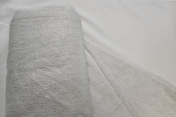 Rainbow Fabrics BT: Silver Glitter Bridal Tulle