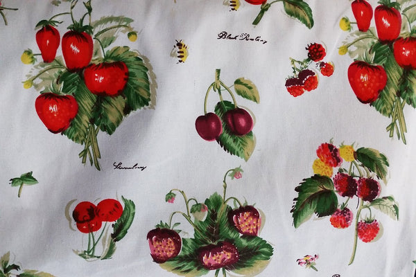 Rainbow Fabrics Ca: Berries Farm Canvas Multi Coloured