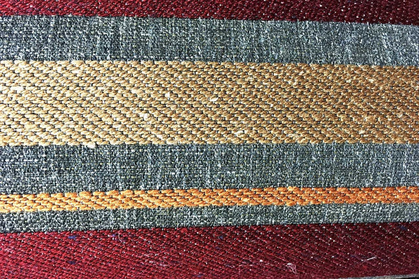 Rainbow Fabrics CJ: Tepanec Stripe Gold – Orange and Red Chenille Jacquard