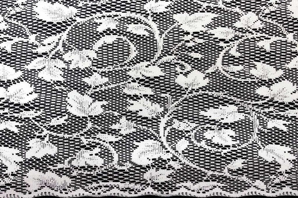 Rainbow Fabrics CL: Edith Growth White Curtain Lace