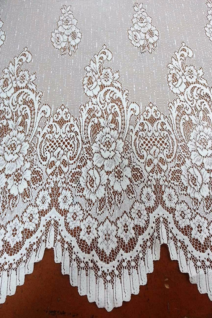 Rainbow Fabrics CL: Eloise White Curtain Lace