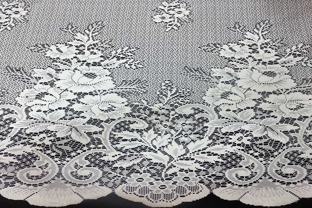 Rainbow Fabrics CL: Monica White Curtain Lace