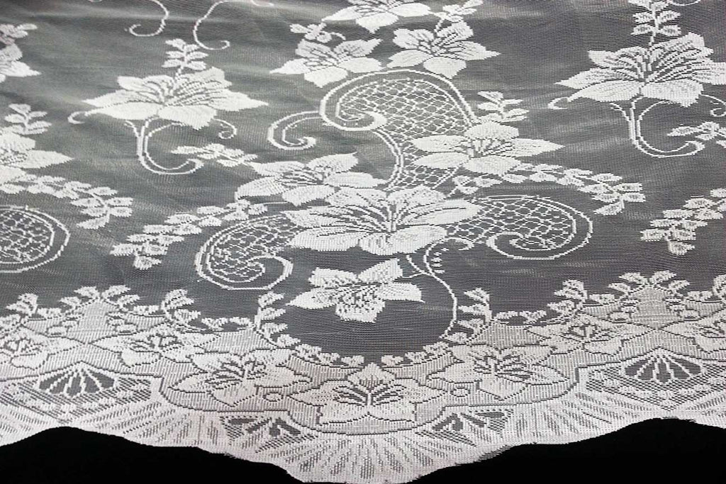 Rainbow Fabrics CL: Victorian White Curtain Lace