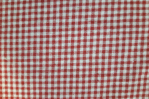 CLG: Deep Red and White Check Linen Gingham - 2mm Check