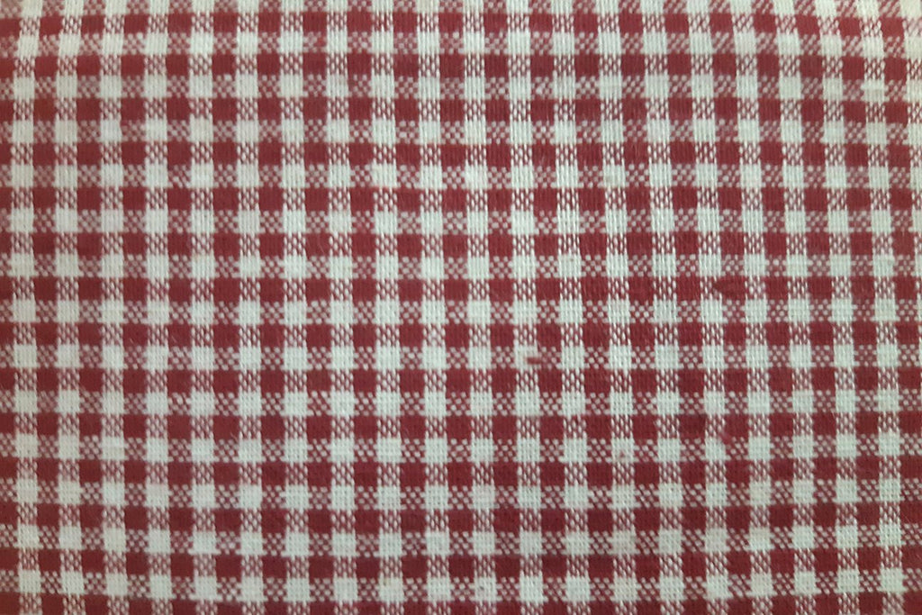 Rainbow Fabrics CLG: Maroon and White Check Linen Gingham - 3mm Check