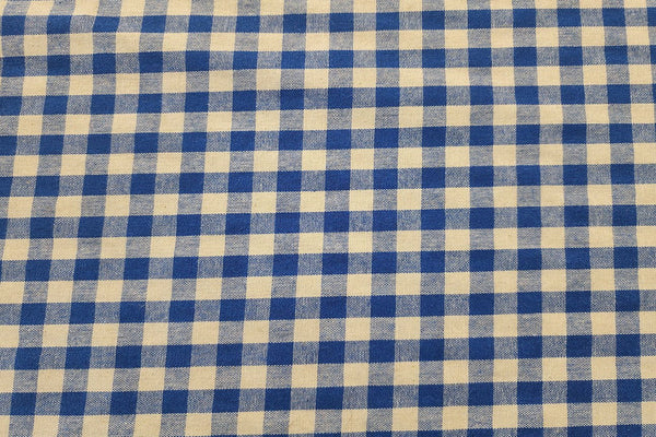 Rainbow Fabrics CLG: Ocean Blue and White Check Linen Gingham - 9mm Check