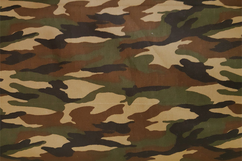 Rainbow Fabrics Dark Army Pattern Patchwork / Craft Fabric Blue Craft Fabric