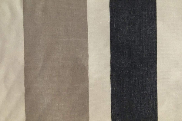 Rainbow Fabrics Dark Denim Blue And Light Grey Stripe On Ivory Canvas Upholstery