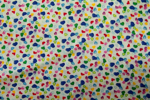 DO: Colourful Dotted Hearts Patchwork / Craft Fabric SOLD OUT