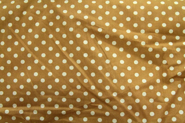 Rainbow Fabrics DO: Small White Dots Brown Brown Craft Fabric