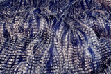 Rainbow Fabrics F1: African Porcupine - Off White And Navy With Black Stripe Faux Fur