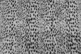 Rainbow Fabrics F1: Black And Misty White Leopard Faux Fur