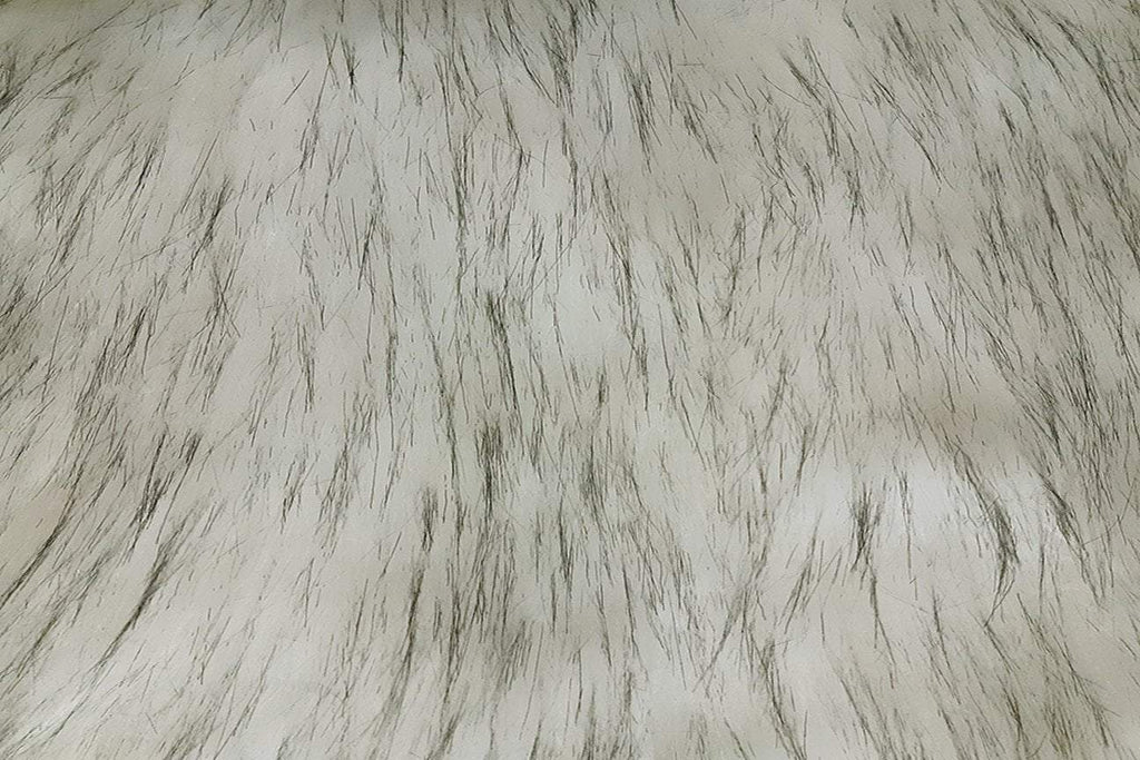 Rainbow Fabrics F1: Black Prickle Fur On Off White Faux Fur