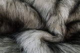 Rainbow Fabrics F1: Black Streak And White Faux Fur