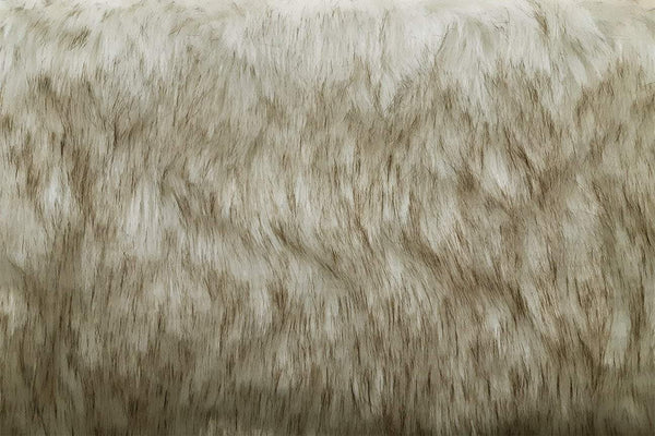 Rainbow Fabrics F1: Brown Streak On Yellow Cream Faux Fur