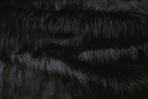 F1: Shiny Black Long Hair Faux Fur