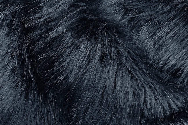 Dark Navy Shiny Faux Fur Rainbow Fabrics Sydney