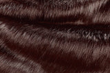 Rainbow Fabrics F1: Shiny Dark Red Brown Long Hair Faux Fur
