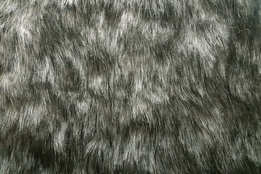 Rainbow Fabrics F1: Yellowish Grey And White Blend Faux Fur
