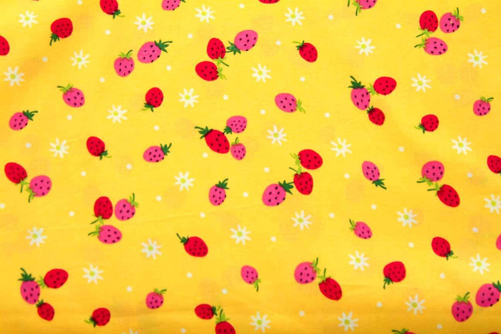 Rainbow Fabrics FB: Raining Berries Yellow Yellow Craft Fabric