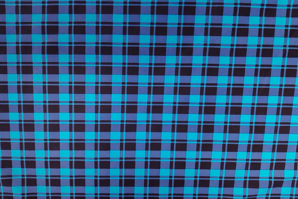 Rianbow Fabrics L1: Tartan Check Lycra - 1cm check Lycra