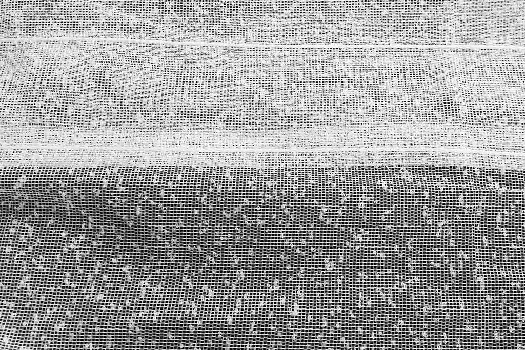 Rainbow Fabrics L1: White Lace ready to hang curtain - Rod pocket on top