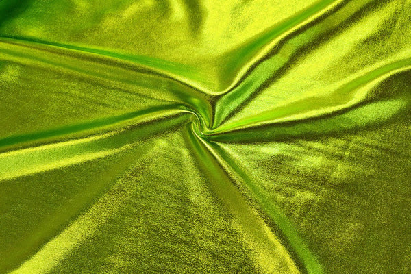 Rianbow Fabrics LF: Liquid Foil Spandex - Yellow Green