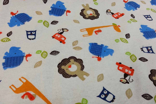 Rainbow Fabrics OF: Cute Baby Animals Organic Flannelette