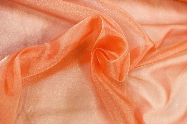Rianbow Fabrics PCO: Sunshine Orange Plain Crystal Organza # 23 Plain Crystal Organza