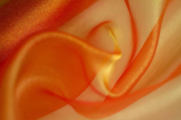 Rianbow Fabrics PCO: Tropical Sunset Orange Plain Crystal Organza Plain Crystal Organza