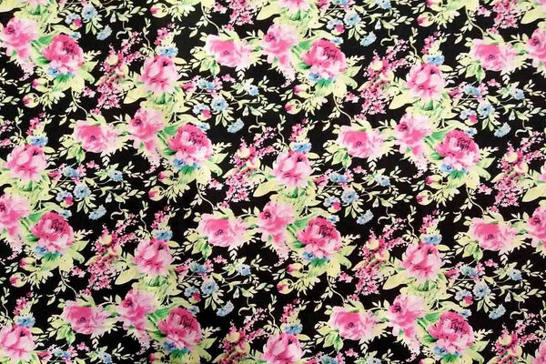 Rainbow Fabrics PCP2: Marigold Pink Printed Cotton Poplin