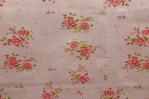 PP: Baby Pink Flower Printed Poly Cotton Poplin