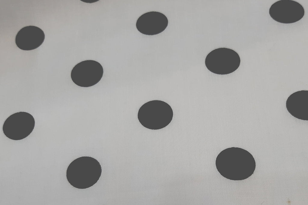 Rainbow Fabrics PP: Polka Dots - Black On White Printed Poly Cotton Poplin Multi Coloured