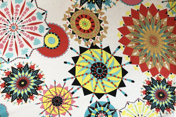 Rainbow Fabrics PTC: Mandala Flowers Aztec Printed Chiffon Price per meter