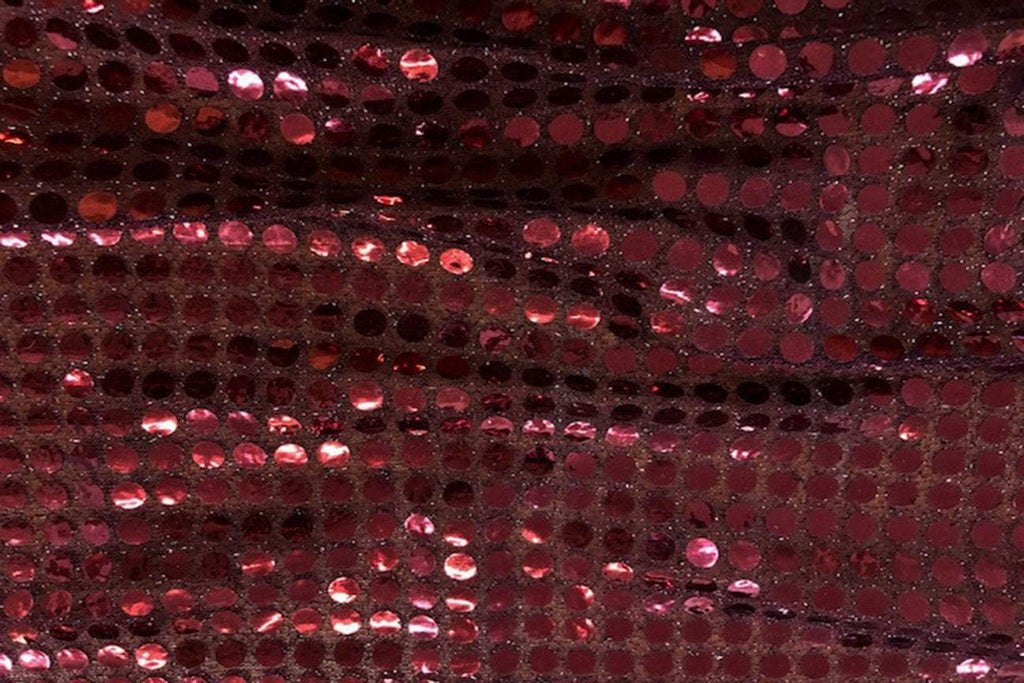 Rainbow Fabrics RS: Burgundy Sequin on Burgundy Black Fabric
