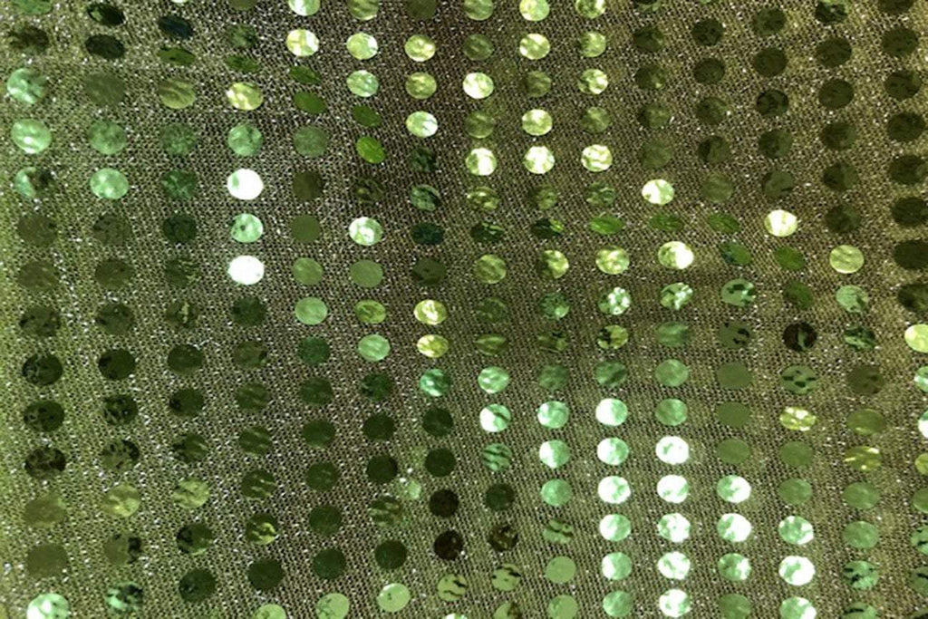 Rainbow Fabrics RS: Light Green Sequin on Light Green Green Fabric