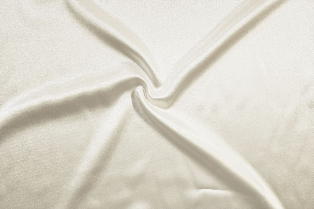 Rainbow Fabrics SA: Pale Ivory Stretch Satin White Fabric