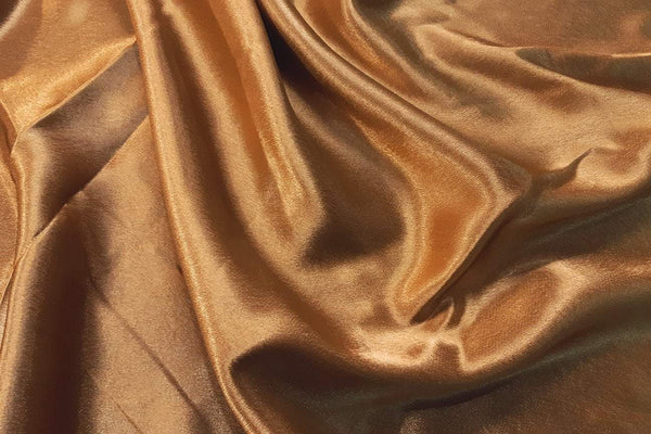 Rianbow Fabrics ST: Brown Golden Texture Satin Polyester Satin